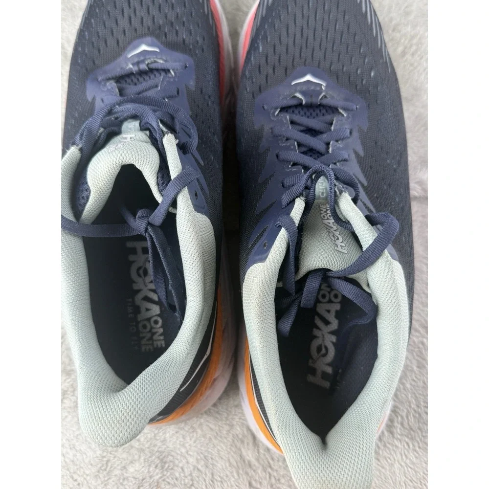 Hoka One One Clifton 7 Women's Running Shoes Size 11 Blue‎ Orange Athletic